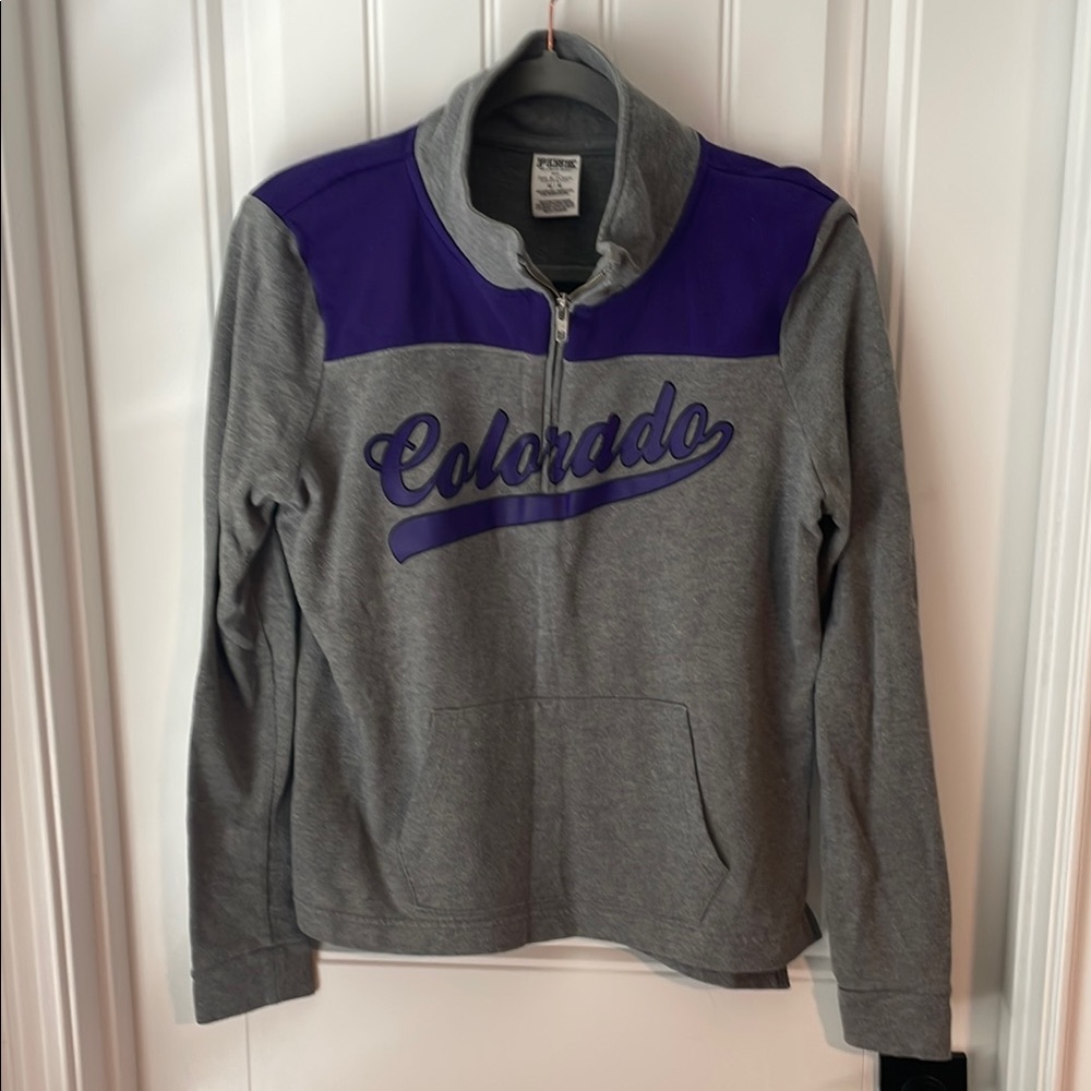 Victoria's Secret Gray and Purple Sweatshirt
